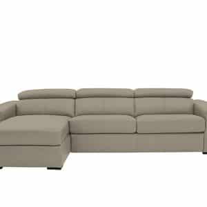 World of Leather  Infinity BV Leather Left Hand Facing Corner Chaise Sofabed with Storage  BV Taupe | Bed Sava