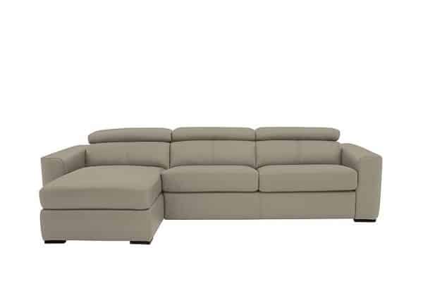 World of Leather  Infinity BV Leather Left Hand Facing Corner Chaise Sofabed with Storage  BV Taupe | Bed Sava
