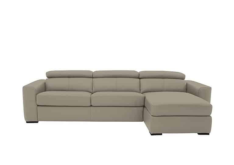 World of Leather - Infinity BV Leather Right Hand Facing Corner Chaise Sofabed with Storage - BV Taupe