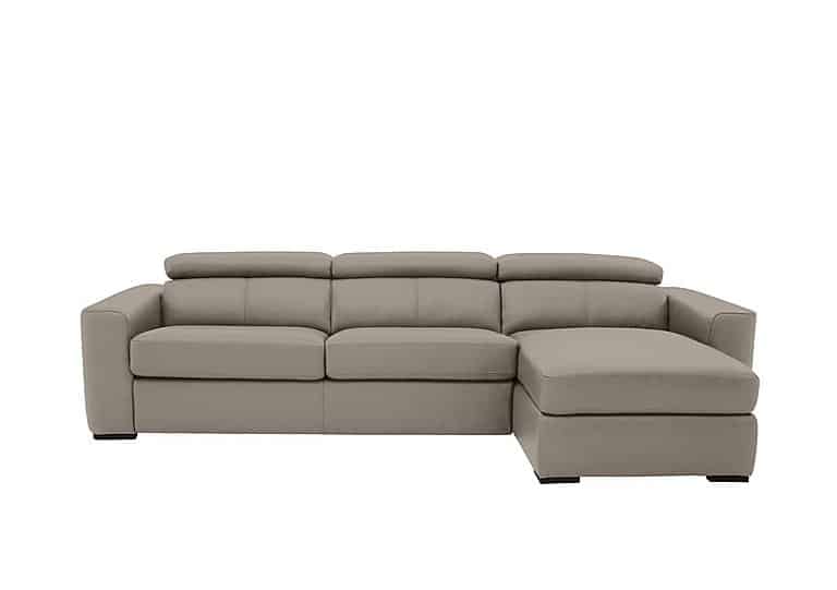 World of Leather - Infinity BV Leather Right Hand Facing Corner Chaise Sofa with Storage - BV Taupe