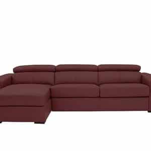 World of Leather  Infinity BV Leather Left Hand Facing Corner Chaise Sofabed with Storage  BV Deep Red | Bed Sava