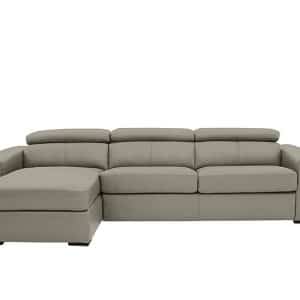World of Leather  Infinity BV Leather Left Hand Facing Corner Chaise Sofabed with Storage  Silver Grey | Bed Sava