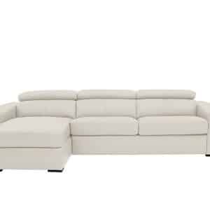 World of Leather  Infinity BV Leather Left Hand Facing Corner Chaise Sofabed with Storage  Frost | Bed Sava