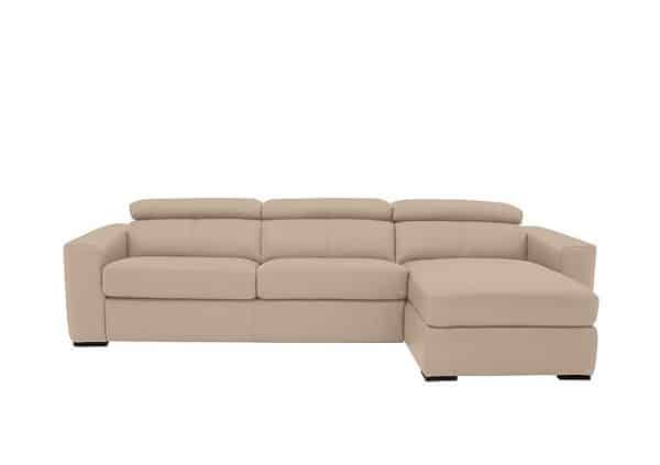 World of Leather  Infinity BV Leather Right Hand Facing Corner Chaise Sofabed with Storage  BV Pebble | Bed Sava