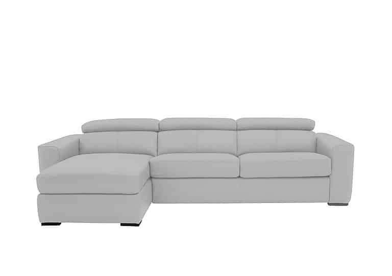 World of Leather - Infinity NC Leather Left Hand Facing Corner Chaise Sofabed with Storage - Grey