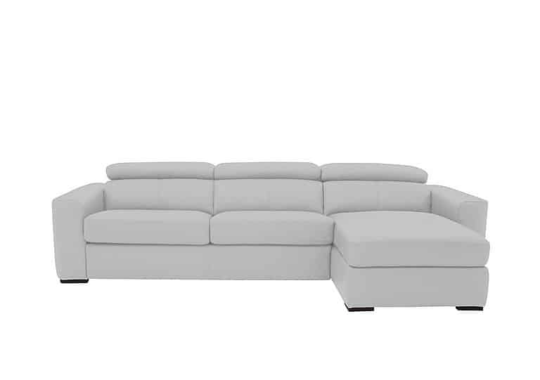 World of Leather - Infinity NC Leather Right Hand Facing Corner Chaise Sofabed with Storage - Grey