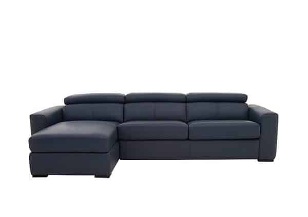 World of Leather  Infinity NC Leather Left Hand Facing Corner Chaise Sofa with Storage  NC Ocean Blue | Bed Sava