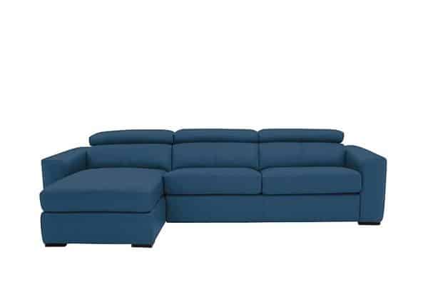 World of Leather  Infinity NC Leather Left Hand Facing Corner Chaise Sofabed with Storage  Carribean Sea | Bed Sava
