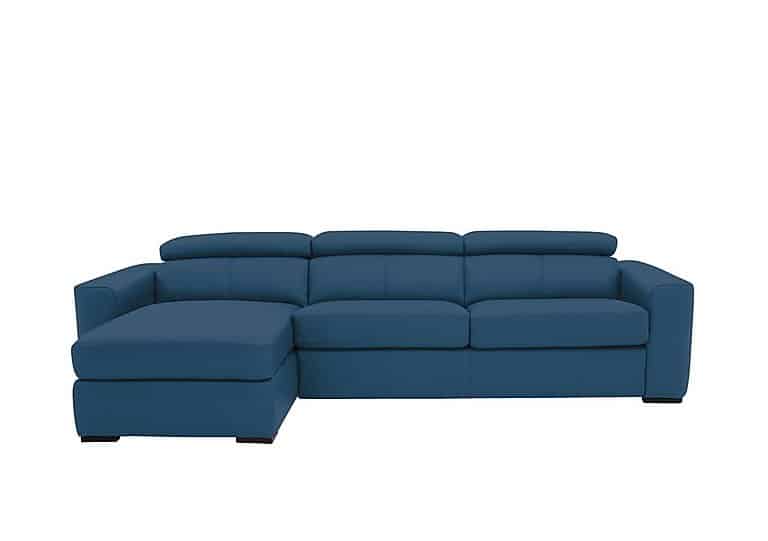 World of Leather - Infinity NC Leather Left Hand Facing Corner Chaise Sofabed with Storage - Carribean Sea