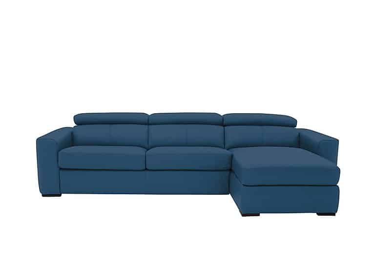 World of Leather - Infinity NC Leather Right Hand Facing Corner Chaise Sofabed with Storage - Carribean Sea