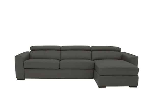 World of Leather  Infinity NC Leather Right Hand Facing Corner Chaise Sofa with Storage  Charcoal Grey | Bed Sava