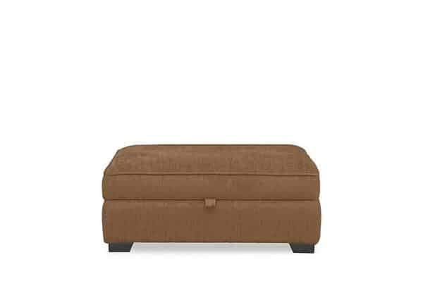 Hedingham Large Storage Footstool in Plain Fabric  Caramel Thaxted Chenille Plain | Bed Sava