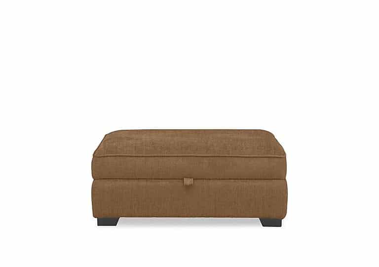 Hedingham Large Storage Footstool in Plain Fabric - Caramel Thaxted Chenille Plain