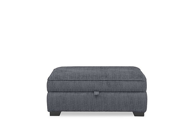 Hedingham Large Storage Footstool in Plain Fabric - Iron Bromley Chenille Plain