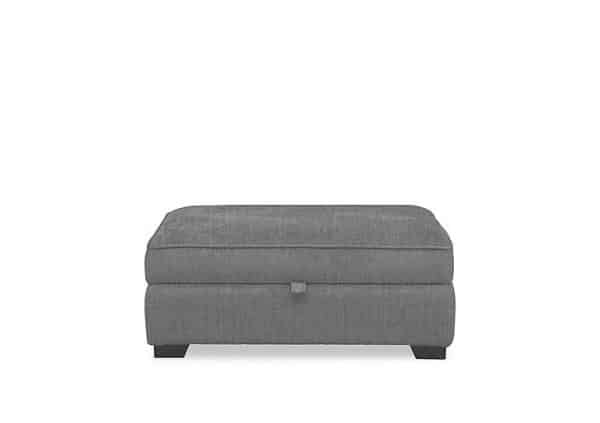 Hedingham Large Storage Footstool in Plain Fabric  Iron Debden Plain | Bed Sava