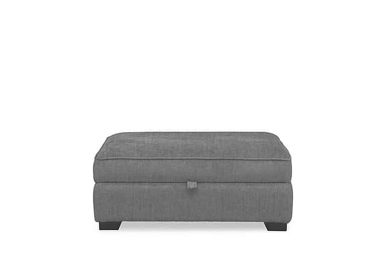 Hedingham Large Storage Footstool in Plain Fabric - Iron Debden Plain