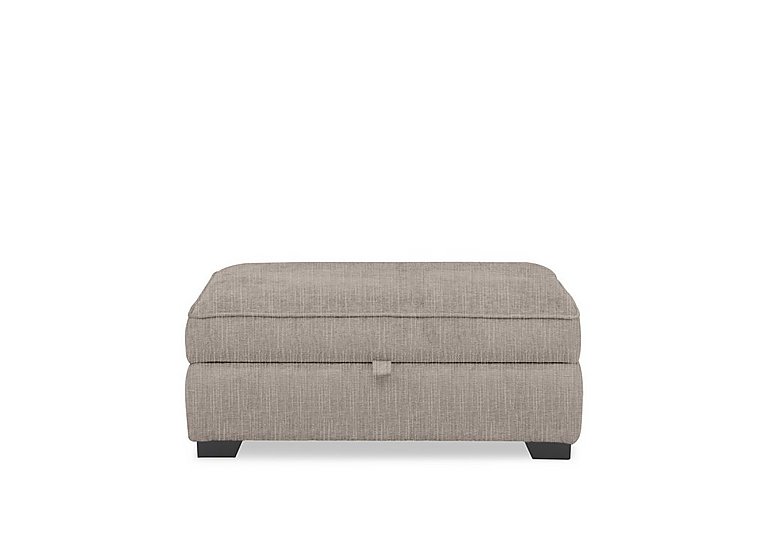Hedingham Large Storage Footstool in Plain Fabric - Latte Bromley Chenille Plain