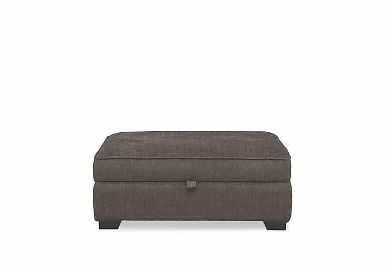 Hedingham Large Storage Footstool in Plain Fabric - Mink Thaxted Chenille Plain