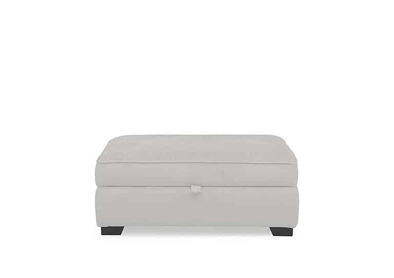 Hedingham Large Storage Footstool in Plain Fabric - Oyster Ashton Chenille Plain
