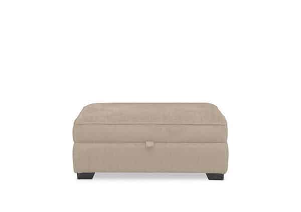 Hedingham Large Storage Footstool in Plain Fabric  Sand Thaxted Chenille Plain | Bed Sava