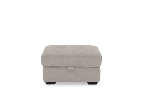 Dinky Fabric Large Storage Footstool  Dexter Ivory | Bed Sava