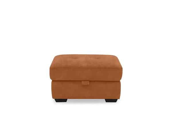 Dinky Fabric Large Storage Footstool  Dexter Pumpkin | Bed Sava