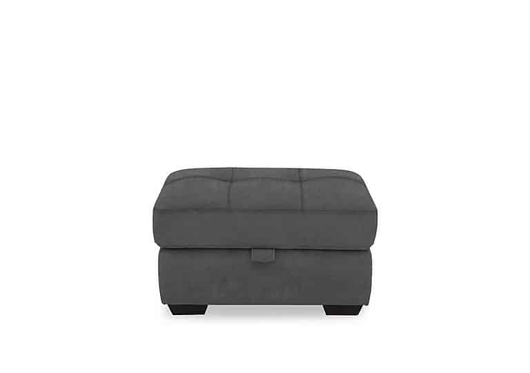 Dinky Fabric Large Storage Footstool - Manhattan Charcoal