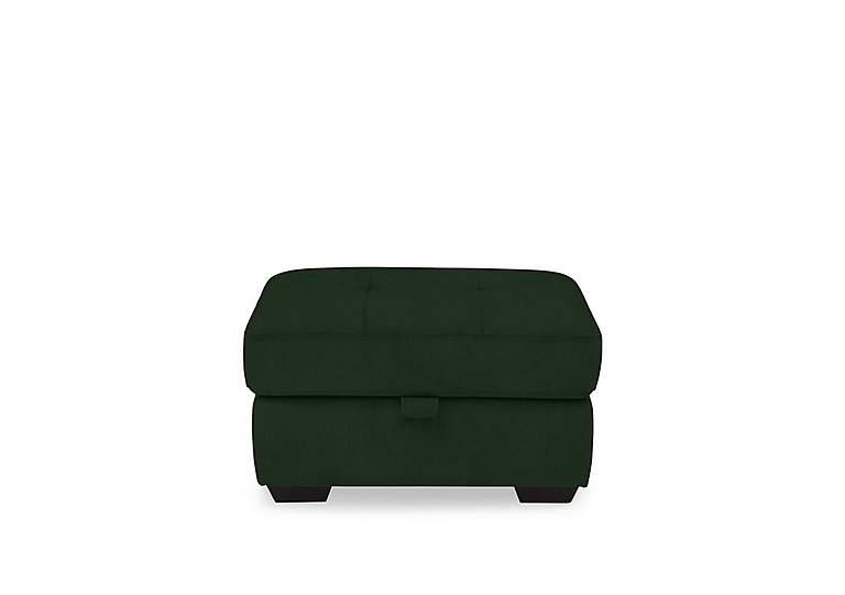 Dinky Fabric Large Storage Footstool - Bottle Green