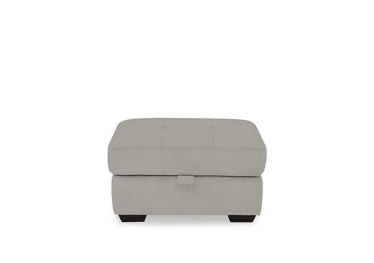 Dinky Fabric Large Storage Footstool - Opulence Silver