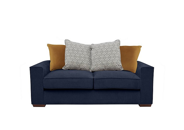 Cory 2 Seater Fabric Scatter Back Sofa - Cosmo Navy & Mustard Pack