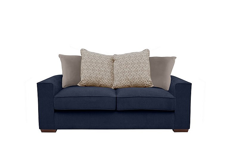 Cory 2 Seater Fabric Scatter Back Sofa - Cosmo Navy & Stone Pack