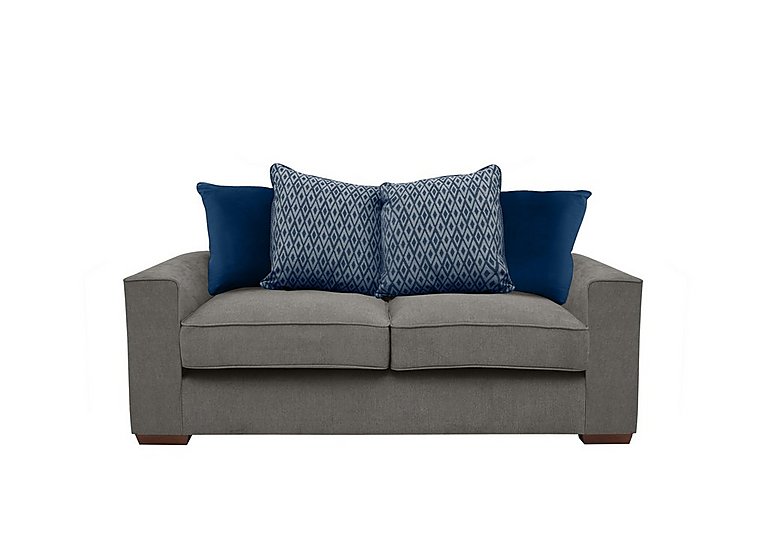 Cory 2 Seater Fabric Scatter Back Sofa - Cosmo Pewter & Blue Pack