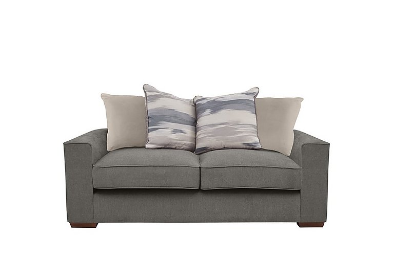 Cory 2 Seater Fabric Scatter Back Sofa - Cosmo Pewter & Cream Pack