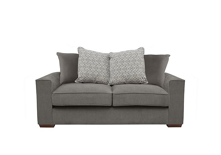 Cory 2 Seater Fabric Scatter Back Sofa - Cosmo Pewter & Grey Pack