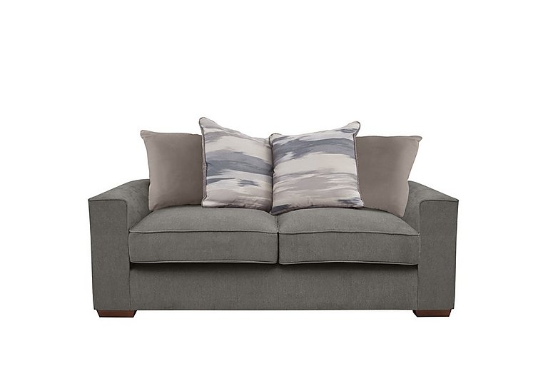 Cory 2 Seater Fabric Scatter Back Sofa - Cosmo Pewter & Natural Pack