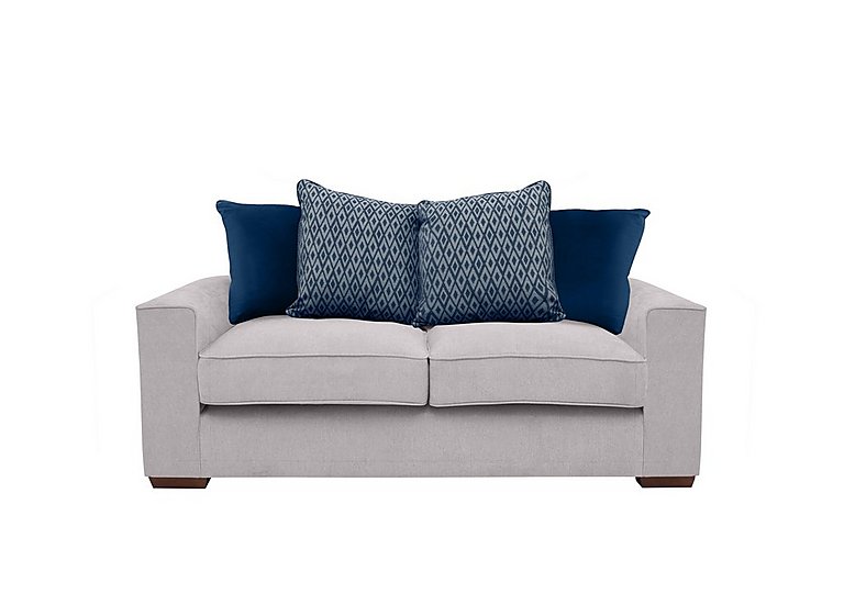 Cory 2 Seater Fabric Scatter Back Sofa - Cosmo Silver & Blue Pack