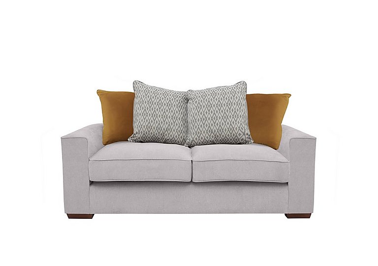 Cory 2 Seater Fabric Scatter Back Sofa - Cosmo Silver & Mustard Pack