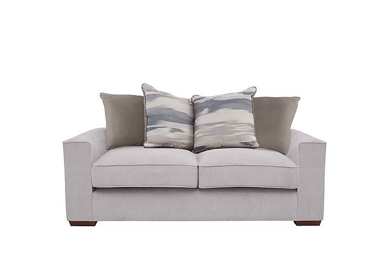 Cory 2 Seater Fabric Scatter Back Sofa - Cosmo Silver & Natural Pack