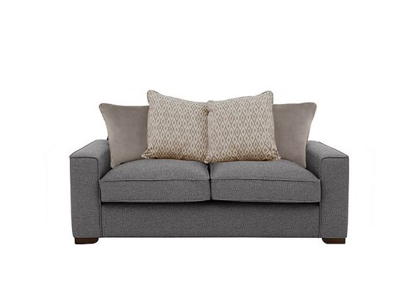 Cory 2 Seater Fabric Scatter Back Sofa  Dallas Charcoal  Stone Pack | Bed Sava