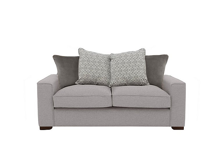 Cory 2 Seater Fabric Scatter Back Sofa - Dallas Silver & Grey Pack