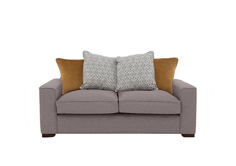 Cory 2 Seater Fabric Scatter Back Sofa - Dallas Taupe & Mustard Pack