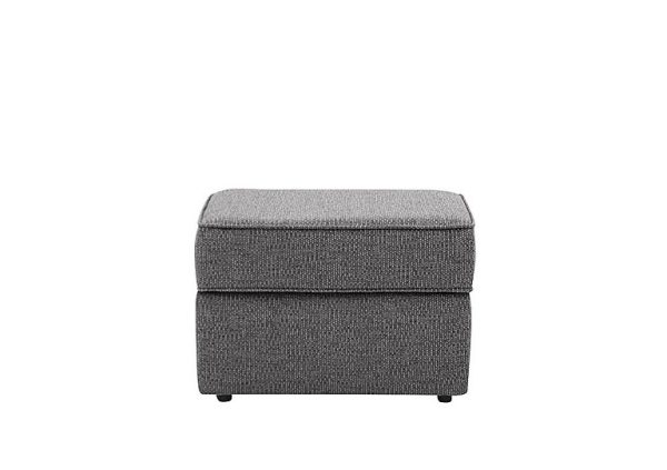 Cory Fabric Storage Footstool  Dallas Charcoal | Bed Sava