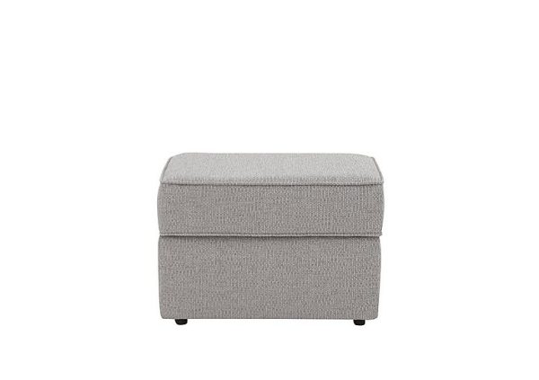 Cory Fabric Storage Footstool  Dallas Silver | Bed Sava