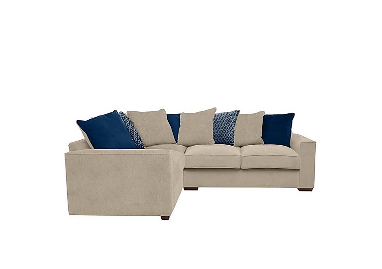Cory Small Fabric Left Hand Facing Corner Scatter Back Sofa - Cosmo Linen & Blue Pack