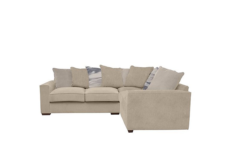 Cory Small Fabric Right Hand Facing Corner Scatter Back Sofa - Cosmo Linen & Cream Pack