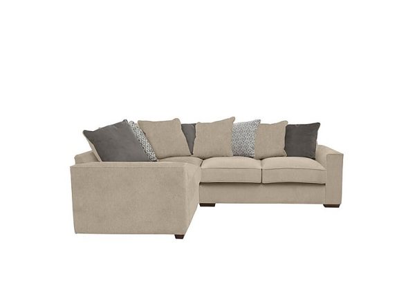 Cory Small Fabric Left Hand Facing Corner Scatter Back Sofa  Cosmo Linen  Grey Pack | Bed Sava