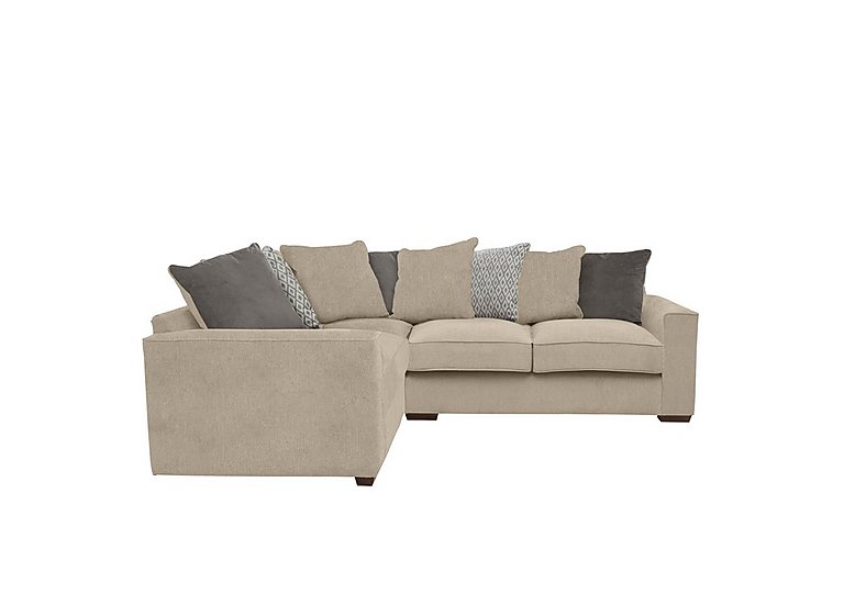 Cory Small Fabric Left Hand Facing Corner Scatter Back Sofa - Cosmo Linen & Grey Pack