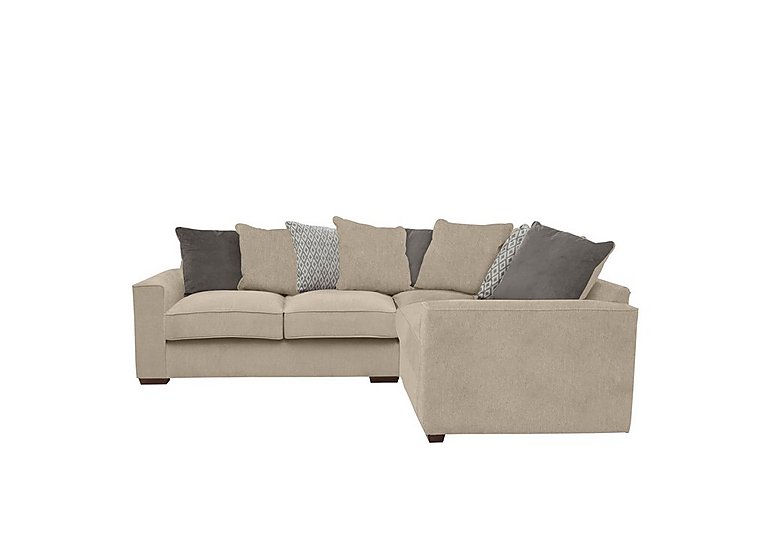 Cory Small Fabric Right Hand Facing Corner Scatter Back Sofa - Cosmo Linen & Grey Pack