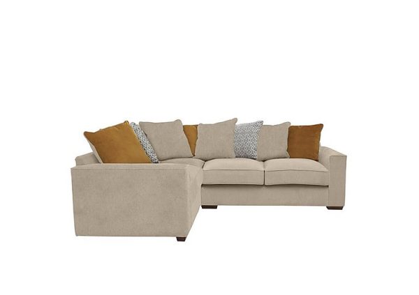 Cory Small Fabric Left Hand Facing Corner Scatter Back Sofa  Cosmo Linen  Mustard Pack | Bed Sava