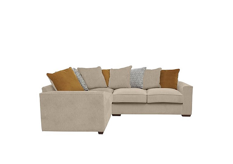 Cory Small Fabric Left Hand Facing Corner Scatter Back Sofa - Cosmo Linen & Mustard Pack